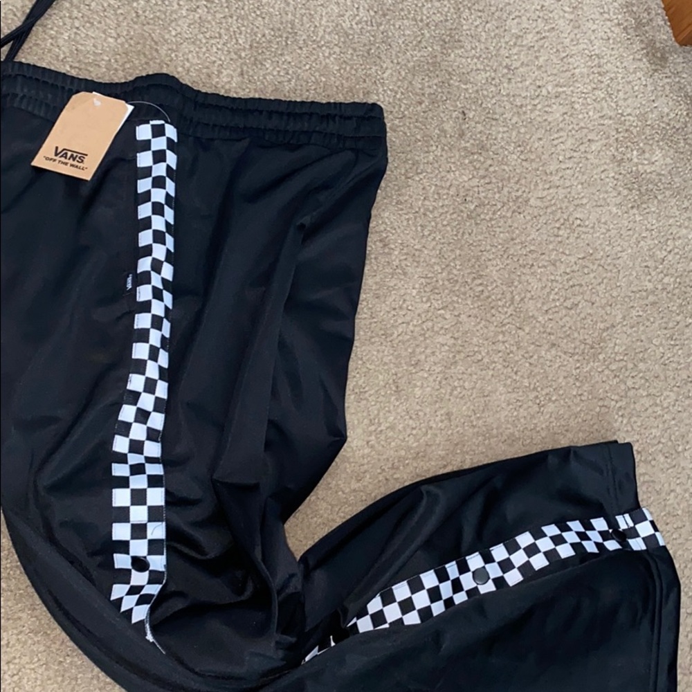 New ladies Vans track pants checkered black SMALL